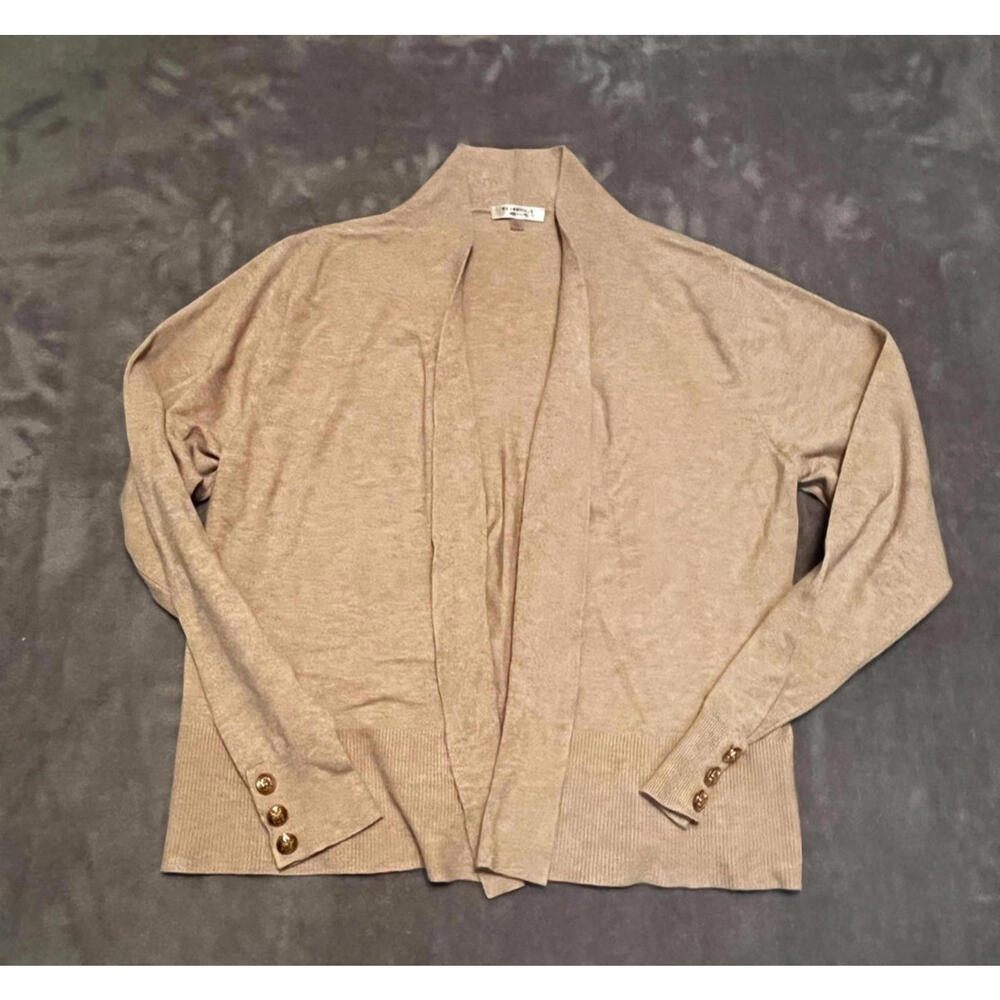 Women's Open Essentials Milano Tan / Beige Cardigan Open Sweater Size Large